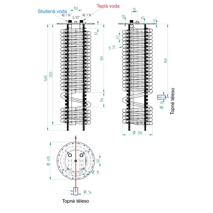 Akumulační nádrž 800l MT2, d790 +DN32