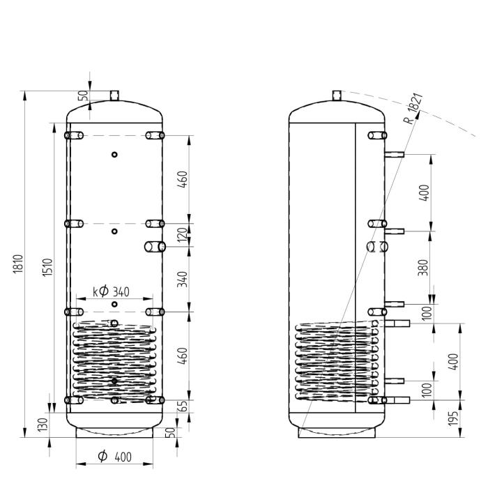 Akumulační nádrž 300l KXT1, d550